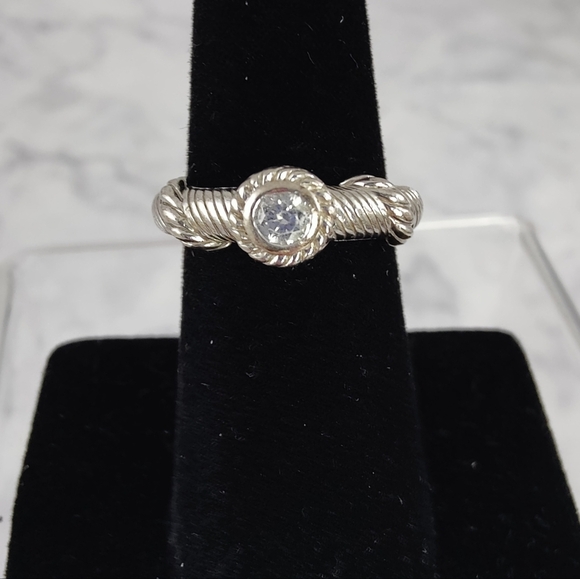 Judith Ripka Jewelry - Judith Ripka Sterling Silver CZ Ring Size 7 – Rope Design .925 Signed